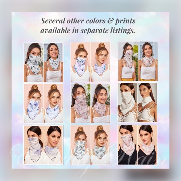 FACE MASK SALE! LAST ONE! Ivory Scarf Face Mask - Picture 9 of 12